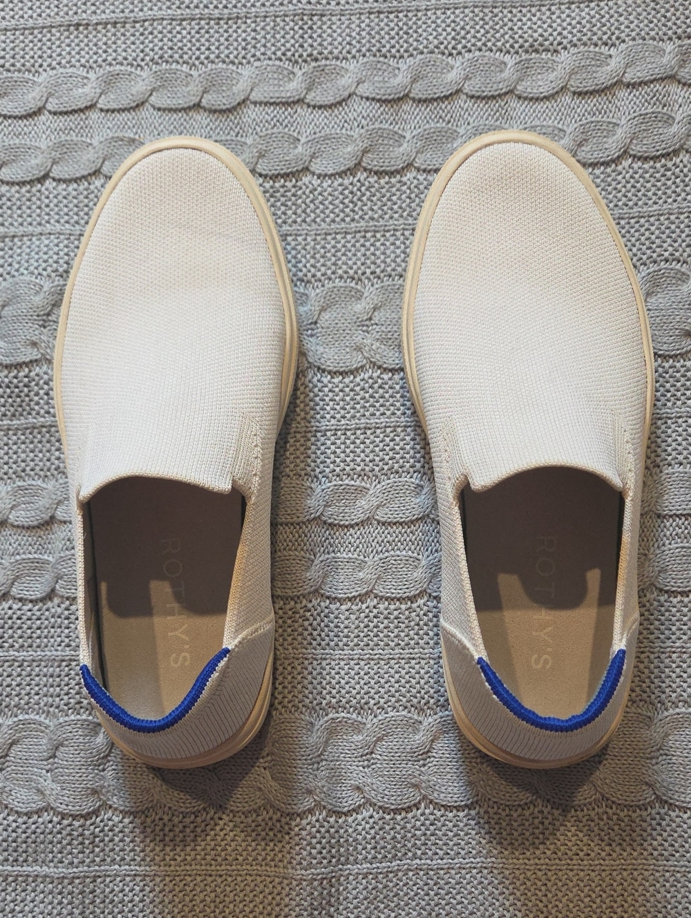 Rothy’s The City Slip On Sneaker White W 8.5 M 7 Machine Washable Walking Shoe